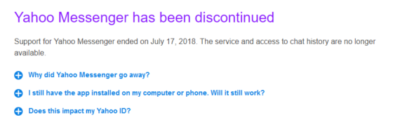 Yahoo Messenger закрыт
